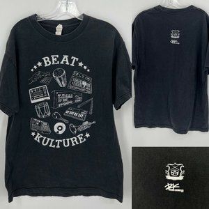 Vintage Raw Kulture Beat Kulture Hip Hop Mens T-shirt Sz L Large Black White